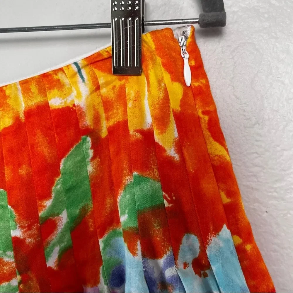 Lauren Ralph Lauren Watercolor Print A-Line Skirt Size 6 Vibrant Artsy